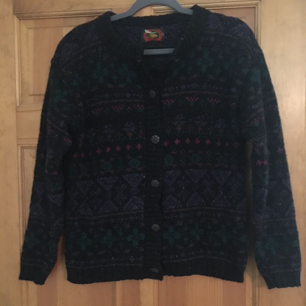 Vintage Alps Women's Apparel Wool Ski Cardigan